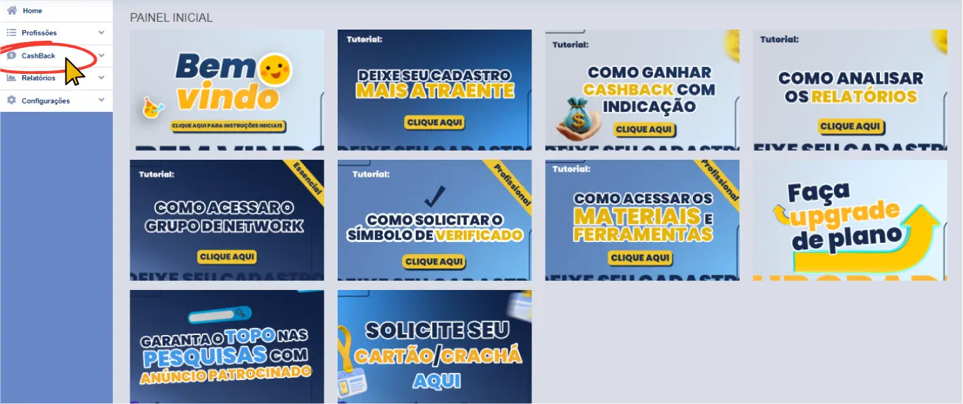 Tutorial de Cashback - Leme Work